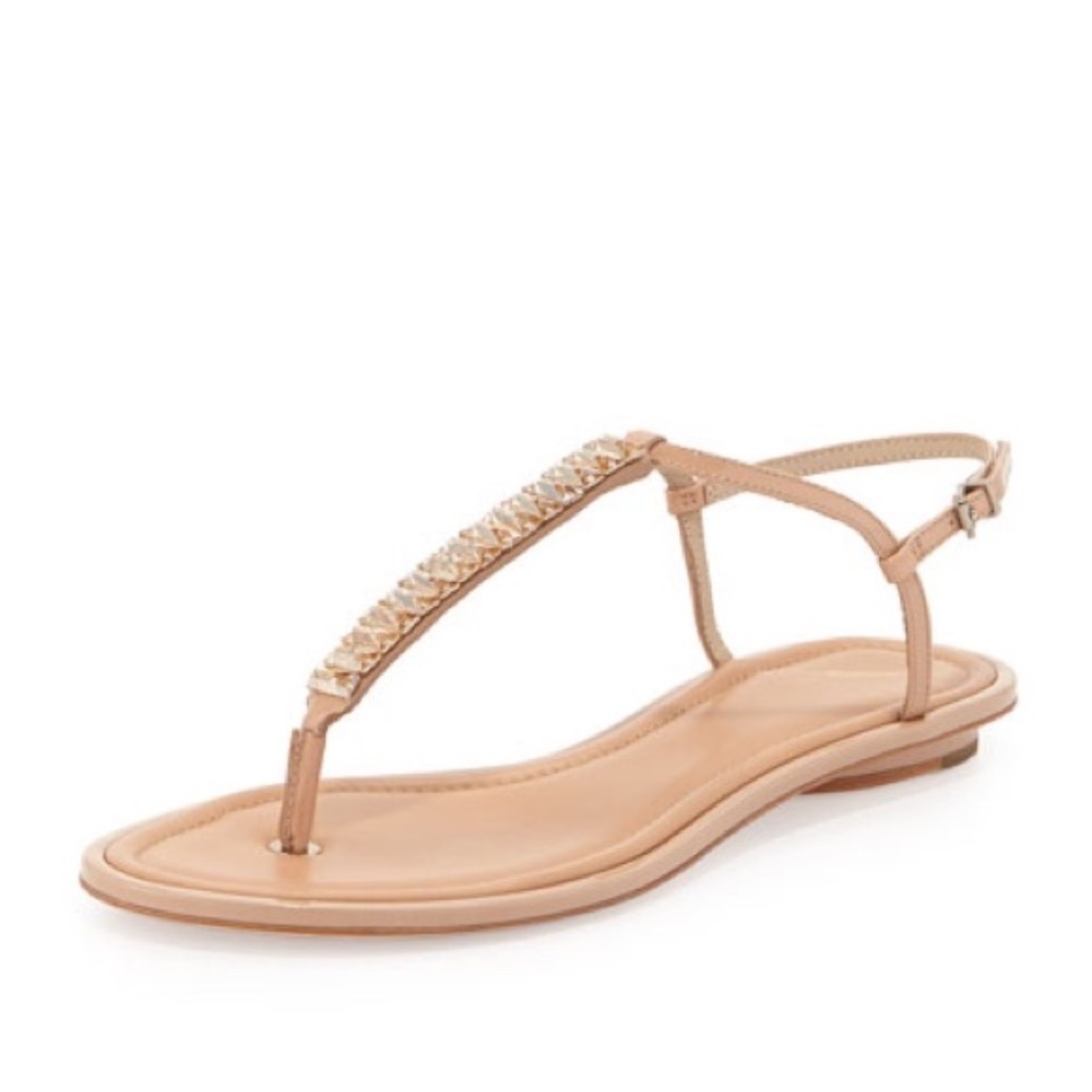 B Brian Atwood Jeweled Tan Callas Sandal Sz. 8
